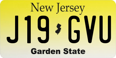 NJ license plate J19GVU