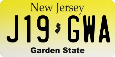 NJ license plate J19GWA