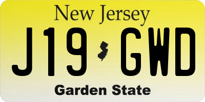 NJ license plate J19GWD