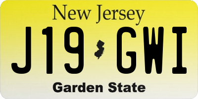 NJ license plate J19GWI
