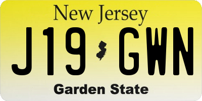 NJ license plate J19GWN