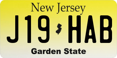 NJ license plate J19HAB