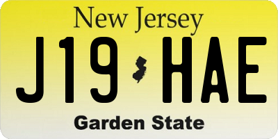 NJ license plate J19HAE