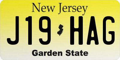 NJ license plate J19HAG