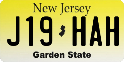 NJ license plate J19HAH