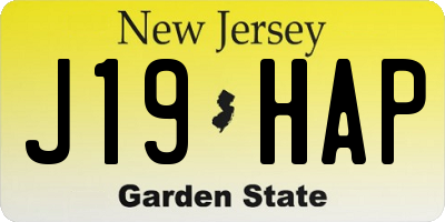 NJ license plate J19HAP