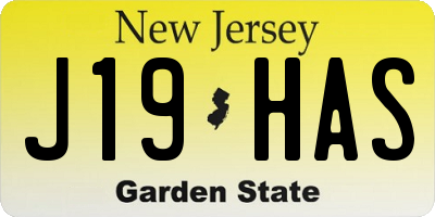 NJ license plate J19HAS