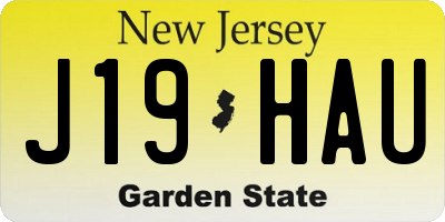 NJ license plate J19HAU