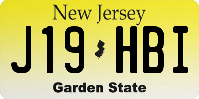 NJ license plate J19HBI