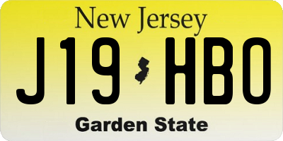 NJ license plate J19HBO