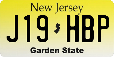 NJ license plate J19HBP