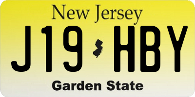 NJ license plate J19HBY