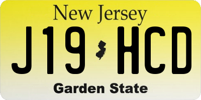 NJ license plate J19HCD