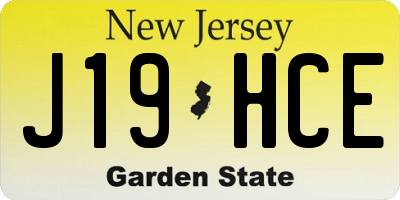 NJ license plate J19HCE