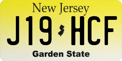 NJ license plate J19HCF