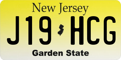 NJ license plate J19HCG