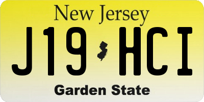 NJ license plate J19HCI