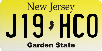 NJ license plate J19HCO