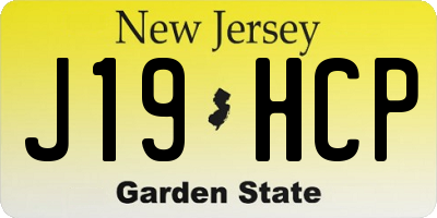 NJ license plate J19HCP
