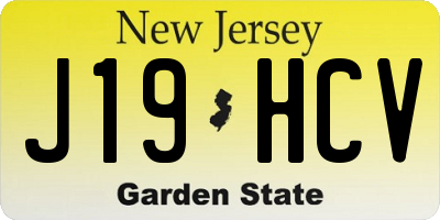 NJ license plate J19HCV