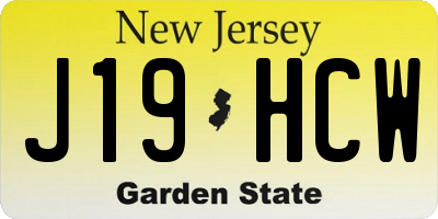 NJ license plate J19HCW