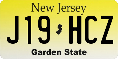 NJ license plate J19HCZ