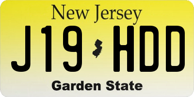 NJ license plate J19HDD