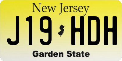 NJ license plate J19HDH