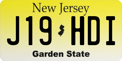 NJ license plate J19HDI