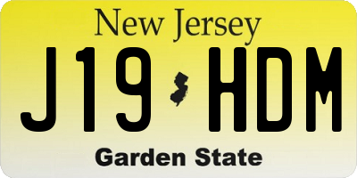 NJ license plate J19HDM