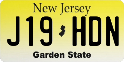 NJ license plate J19HDN