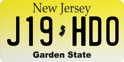 NJ license plate J19HDO