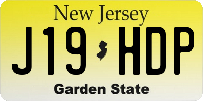 NJ license plate J19HDP