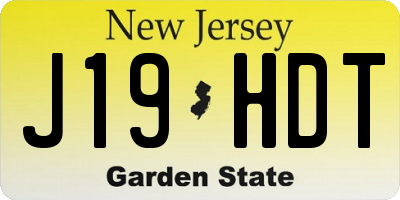NJ license plate J19HDT