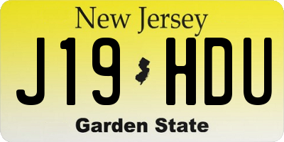 NJ license plate J19HDU