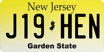 NJ license plate J19HEN