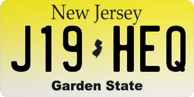NJ license plate J19HEQ