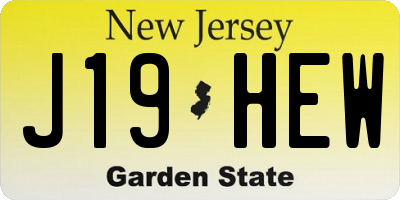 NJ license plate J19HEW