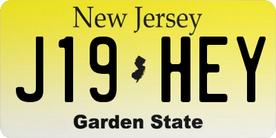 NJ license plate J19HEY