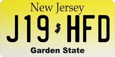 NJ license plate J19HFD
