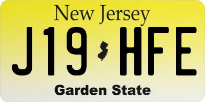 NJ license plate J19HFE