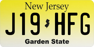 NJ license plate J19HFG