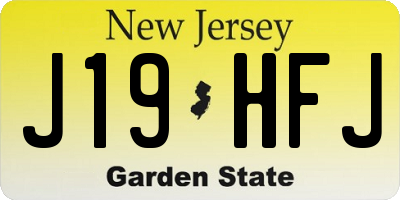 NJ license plate J19HFJ