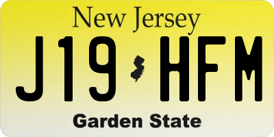 NJ license plate J19HFM