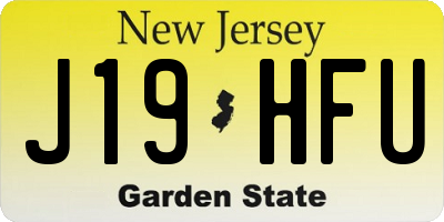 NJ license plate J19HFU