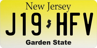 NJ license plate J19HFV
