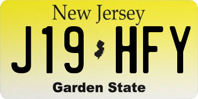 NJ license plate J19HFY