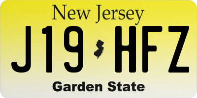 NJ license plate J19HFZ