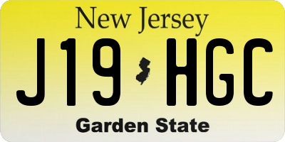 NJ license plate J19HGC