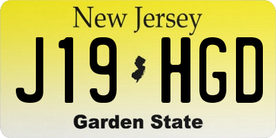 NJ license plate J19HGD